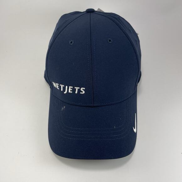 Nike Dri Fit Legacy 91 Baseball Cap Net Jets Navy Blue Strap Back NWT Running - Picture 2 of 9